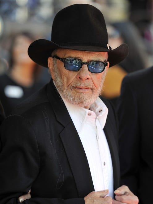 Merle Haggard arrives on the red carpet for the medallion ceremony at the Country Music Hall of Fame and Museum on Oct. 21, 2012.