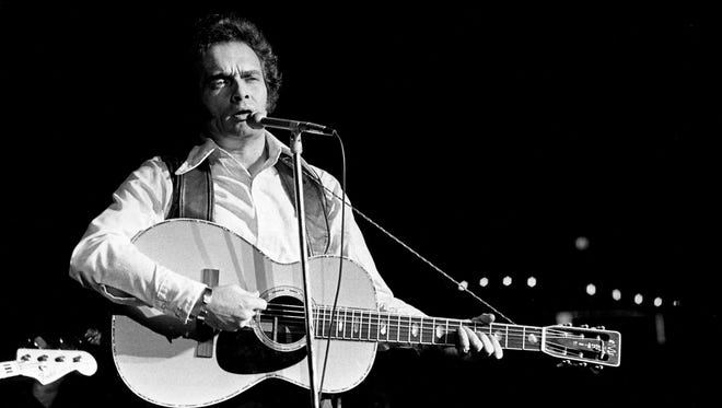Merle Haggard performs for the crowd at Municipal Auditorium on Oct. 21, 1972, during the Capitol Records show.