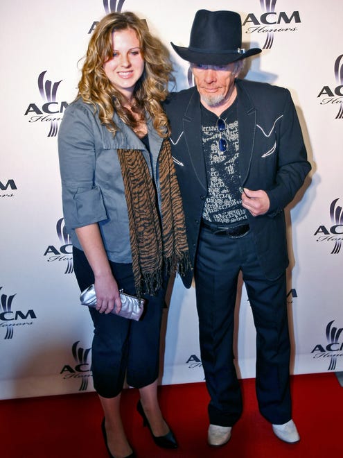 Merle Haggard, right, poses with his daughter Jenessa during the second annual ACM Honors at Schermerhorn Symphony Center on Sept. 22, 2009.