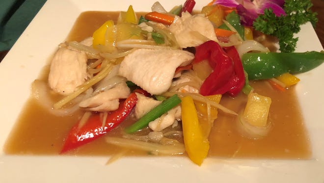 The ginger chicken at Thai Sushi by KJ on Collier Boulevard, Marco Island.