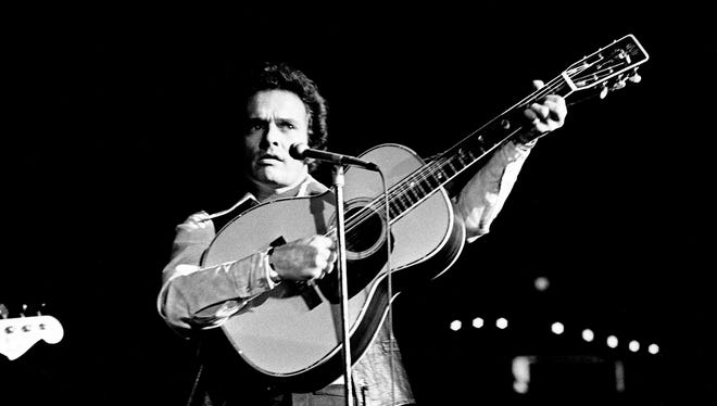 Merle Haggard performs for the crowd at Municipal Auditorium on Oct. 21, 1972, during the Capitol Records show.