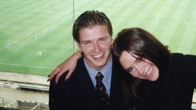 Young love! This still from the four-part 2023 Netflix doc "Beckham" shows the early stage of Posh and Beckham's relationship.