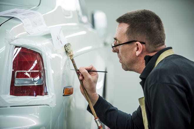The Rolls-Royce Serenity Phantom has its detail stripping painted by hand.