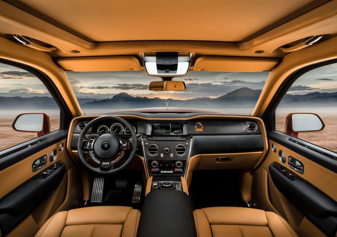 The interior of a Rolls-Royce Cullinan.