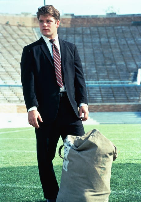 Sean Astin mades sports-movie magic in 1993 ' s " Rudy " as Daniel " Rudy " Ruettiger, the Notre Dame football player who pulled off a miracle sack the only time he was allowed to suit up for a game.