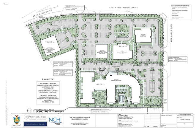 The landscape plan for the proposed assisted living facility on NCH's property.