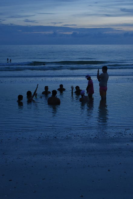 The group gathers for a sharing observations after sunset. Marco Island Academy's Ambassadors of the Environment summer camp took middle and high school students around the area to explore our natural surroundings last week.