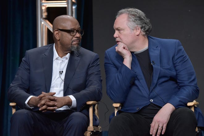 Forest Whitaker, left, and Vincent D ' Onofrio will star in the Epix series " Godfather of Harlem, " and spoke abou the show at the Television Critics Association Summer Press Tour.