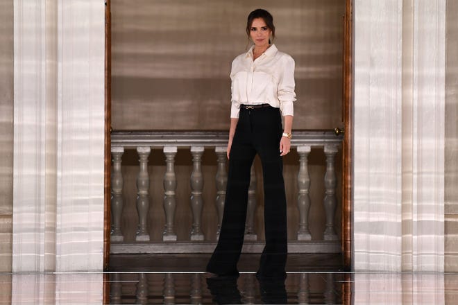 Here's one of Victoria Beckham's looks during London Fashion Week on Feb. 16, 2020.