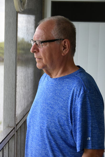 Anthony DeLucia, aka Steve Reynolds, at his apartment in Mainsail. After 18 years of active civic life on Marco Islnd, Reynolds is returning to his original home in Ohio.