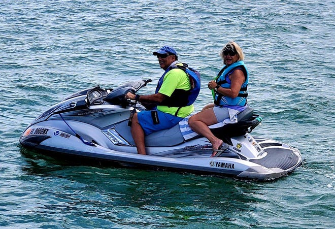 George Abounader and Cindy Love on WaveRunner. Marco Islanders employ various methods to get recreation during the pandemic, and a lot of them involve enjoying the natural beauty all around.