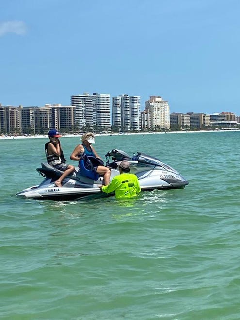George Abounader, in water, with Cindy Love and Nick Abounader, 10, on WaveRunner. Marco Islanders employ various methods to get recreation during the pandemic, and a lot of them involve enjoying the natural beauty all around.
