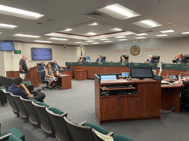 Mike Barbush of Goodland speaks to the Collier County Board of Commissioners on Feb. 23, 2021.