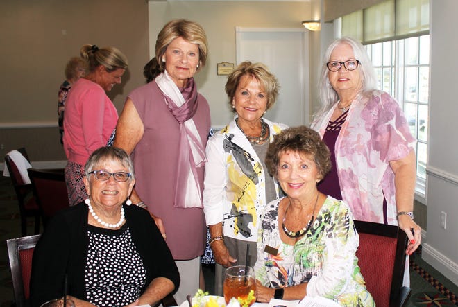 Looking forward to a delicious lunch are Joan Husband, Helen Shavlich, Cookie Bergen, Susan Sharles and Jacky Childress.